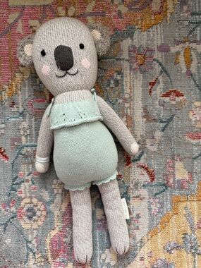 Cuddle + Kind Knit Koala Plush Doll in Light Gray and Mint